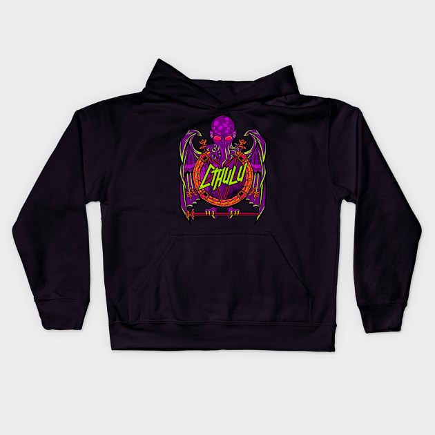 Cthulhu Rocks Kids Hoodie by nadzeenadz